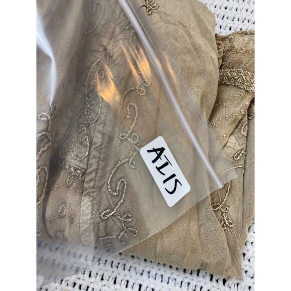 NEW Cute Option Boho Embroidered Midi Skirt Size XL Smocked Waist Prairie Floral - Picture 7 of 15